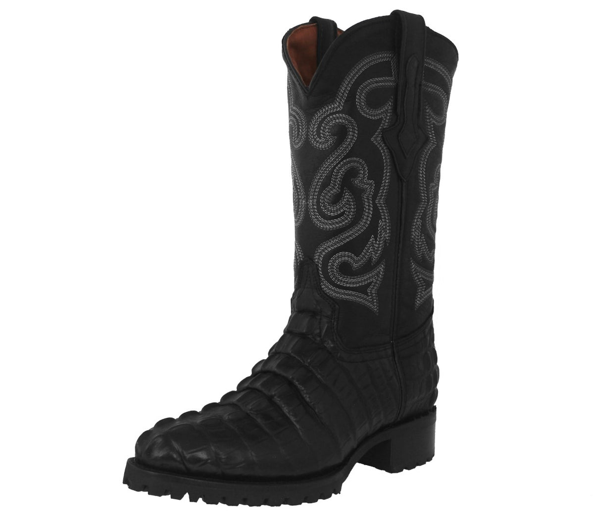 El Presidente Gold Cowboy Professional Black Crocodile Motorcycle Boot Men 13 EL PRESIDENTE GOLD COLLECTION Harness Boots BLACK CHERRY  main image 3