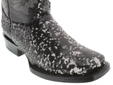 Women's Black Sequins Western Rodeo Cowboy Boots Square Toe