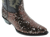 Women's Brown Sequins Western Rodeo Cowboy Boots Snip Toe
