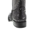 Women's Black Sequins Western Rodeo Cowboy Boots Square Toe