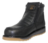 Mens 300W Black Work Boots Leather Zipper - Soft Toe