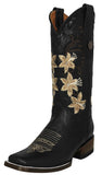 Womens Annie Black Western Boots Leather - Square Toe
