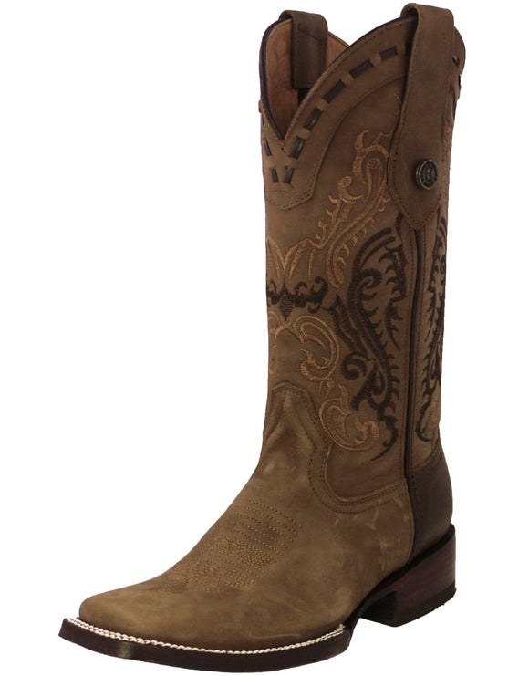 Womens Dallas Light Brown Western Boots Leather - Square Toe