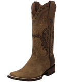 Womens Dallas Light Brown Western Boots Leather - Square Toe