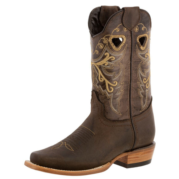 Womens Jesse Brown Western Boots Classic Leather - Square Toe