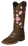 Womens Rosaura Honey Brown Western Boots Leather - Square Toe