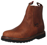 Mens 100TR Cognac Work Boots Leather Pull On - Soft Toe