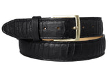 Black #220F Western Belt Ostrich Leg Print Leather - Removable Buckle
