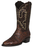 Mens Chedron Cowboy Boots Crocodile Big Belly Print - Round Toe