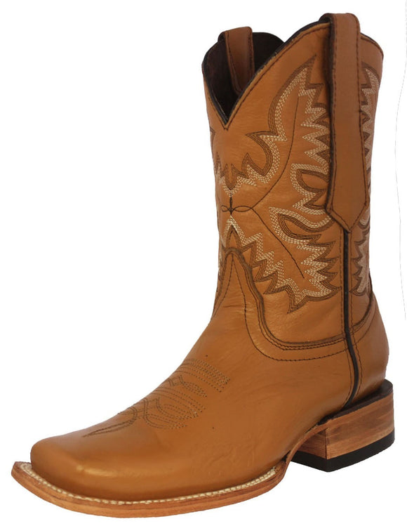 Mens Buttercup Western  Cowboy Boots Real Leather - Square Toe