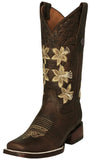 Womens Annie Brown Western Boots Leather - Square Toe