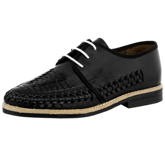 Mens Authentic Mexican Huaraches Leather Sandals Closed Toe Black - #198