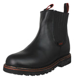 Mens 100TR Black Work Boots Leather Pull On - Soft Toe