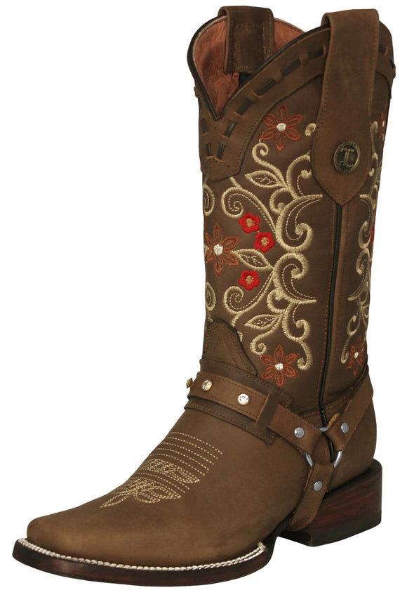 Womens Abigail Light Brown Western Boots Leather - Square Toe