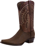 Mens #175 Cognac Cowboy Boots Teju Lizard Print - Snip Toe