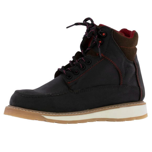 Mens T10W2 Dark Brown Leather Work Boots Slip Resistant Soft Toe