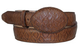 Brown Western Cowboy Belt Anteater Print Leather - Rodeo Buckle