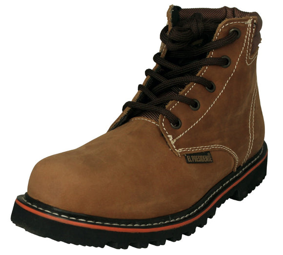 Mens 600TR Light Brown Work Boots Leather Lace Up - Soft Toe
