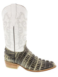 Men's Natural Crocodile Tail Design Leather Cowboy Boots J Toe