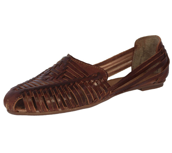 Womens Authentic Huaraches Real Leather Sandals Cognac - #1123