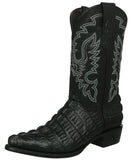Mens #130 Green Cowboy Boots Crocodile Tail Print - J Toe