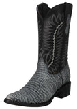Mens #175 Gray Cowboy Boots Teju Lizard Print - J Toe