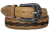 Honey Brown #350 Western Belt Overlay Leather - Removable Buckle