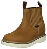 Mens #100RA Light Brown Work Boots Leather Elastic Gusset  - Soft Toe