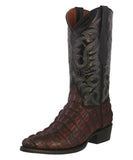 Mens Black Cherry Alligator Tail Print Leather Cowboy Boots J Toe