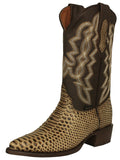 Mens #180 Sand Cowboy Boots Python Snake Print - J Toe