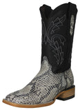 Mens #183N Natural Cowboy Boots Mamba Print - Square Toe