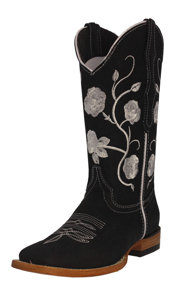 Womens Jatziry Black Western Boots Leather - Square Toe