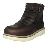 Mens 300RA Brown Work Boots Leather Zipper - Soft Toe