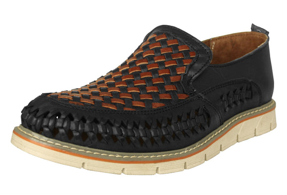 Mens #85 Black Authentic Mexican Huaraches - Closed Toe