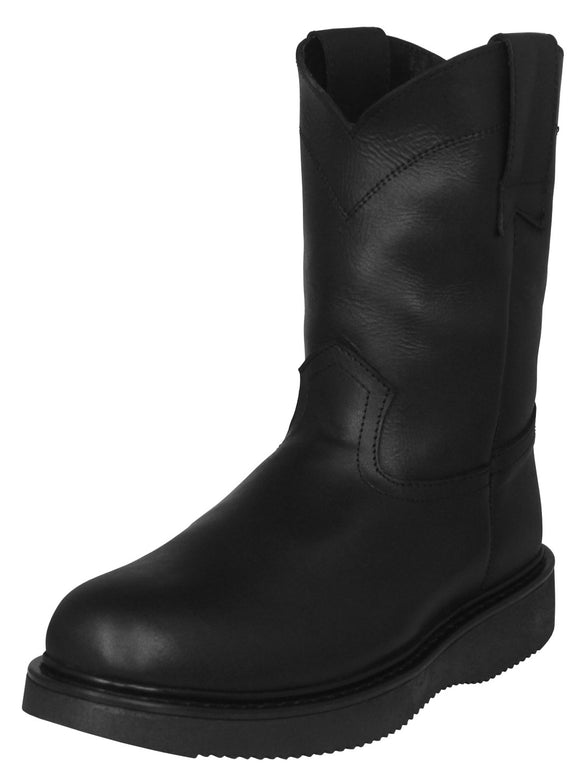 Mens 710RA Black Work Boots Leather Pull On - Soft Toe