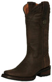 Womens Cassidy Brown Western Boots Leather Rubber Sole - Square Toe