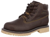 Mens Brown Work Boots Leather Slip Resistant Lace Up Soft Toe - #600TR2