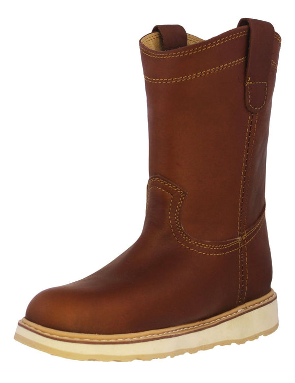 Mens 700W Tan Leather Construction Work Boots - Soft Toe