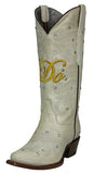 Womens 'I Do' Off White Wedding Boots Leather - Snip Toe