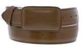 Light Brown Western Cowboy Belt Solid Grain Leather - Rodeo Buckle