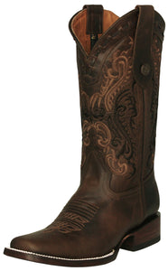 Womens Dallas Brown Western Boots Leather - Square Toe