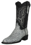 Mens #175 Gray Cowboy Boots Teju Lizard Print - Round Toe