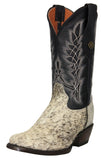 Womens Ranger Black Cowboy Boots Cow Hair Leather - Snip Toe