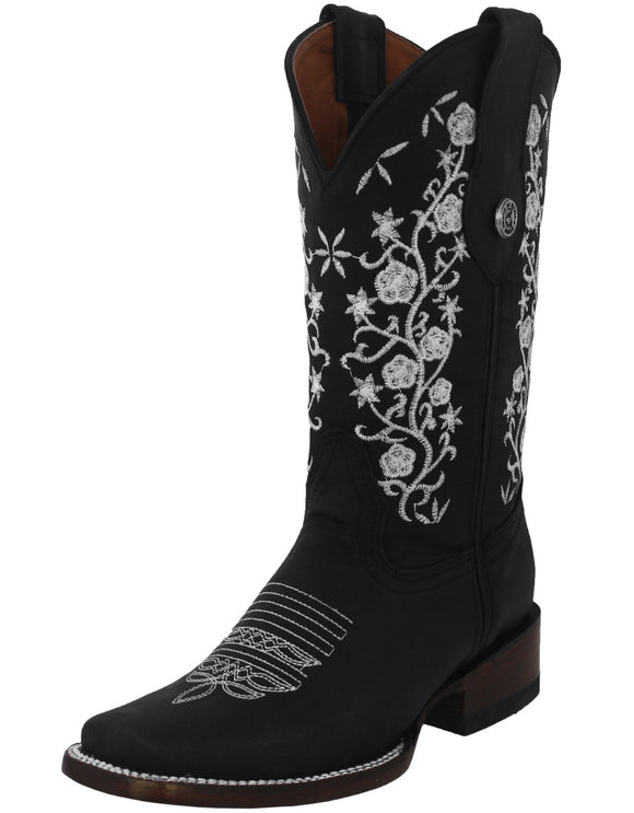 Womens Bailey Black Western Boots Leather - Square Toe