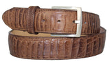Brown #220F Western Belt Ostrich Leg Print Leather - Removable Buckle