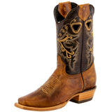 Womens Jesse Light Brown Western Boots Classic Leather - Square Toe