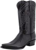 Mens #175 Black Cowboy Boots Teju Lizard Print - Snip Toe