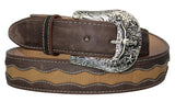 Dark Brown #350 Western Belt Overlay Leather - Removable Buckle