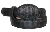 Black #180A Western Belt Snake Print Leather - Removable Buckle