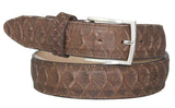 Brown #180A Western Belt Snake Print Leather - Removable Buckle